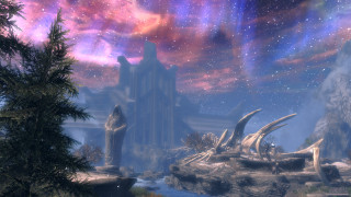 Fantasy landscape castle stream star - a computer free wallpaper