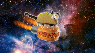Cat hamburger sky cat background - pop surrealism free wallpaper