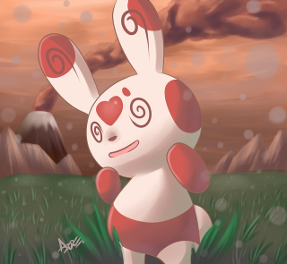Cartoon rabbit red heart red - its chest free wallpaper