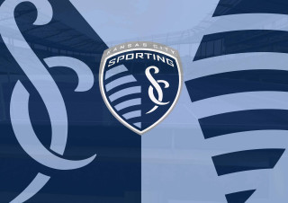 Soccer logo blue background stripes - official medium free wallpaper