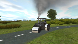 Steam engine road smokestack green - clovis trouille free wallpaper