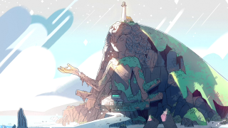 Giant rock tower snow sky - a tower free wallpaper