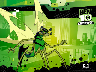 Cartoon green black insect city - a cartoon free wallpaper