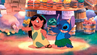 Cartoon character girl market stand - a pig free wallpaper