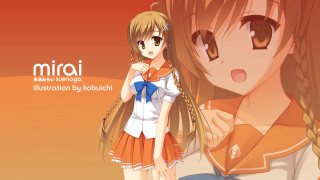 Girl long hair uniform posing - anime visual free wallpaper