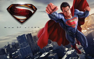 Man of steel flying city - daryush shokof free wallpaper