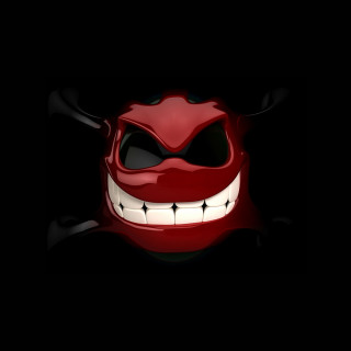 Red mask smile teeth dark - computer art free wallpaper