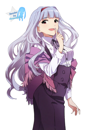 Woman long white hair purple 3 - her chin free wallpaper