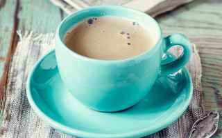 Coffee cup saucer spoon napkin - byeon sangbyeok free wallpaper
