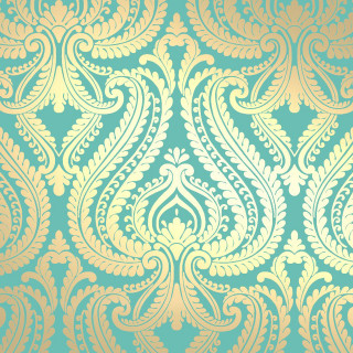 Blue gold wallpaper leaves swirls - wallpaper free wallpaper