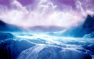 Mountain landscape purple sky clouds - a mountain range in the distance free wallpaper