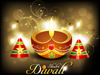 Diwali candle decorations sparkles glowing - a dark background free wallpaper for desktop