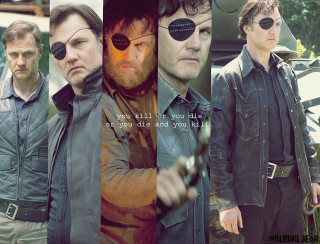 Walking dead collage faces painted - intense free wallpaper