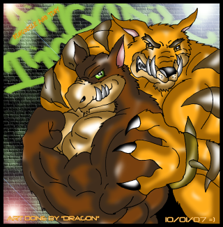 Two cats biting furry dragon - dragon art free wallpaper