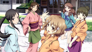 Young women street corner kimono - young free wallpaper
