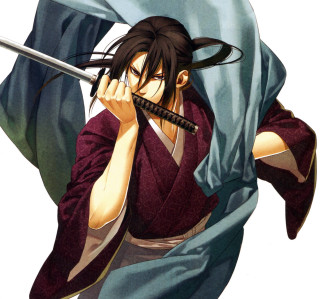 Woman kimono sword serious look 2 - a serious look free wallpaper