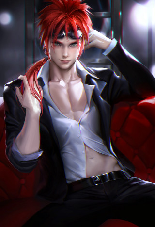 Red haired man sitting on - red hair free wallpaper