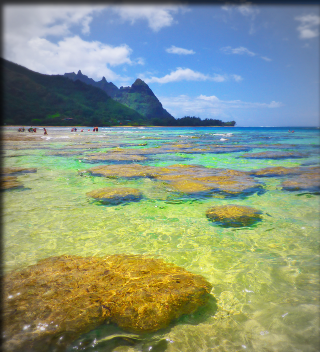 Beach rock mountain horizon cloudy - a beach free wallpaper