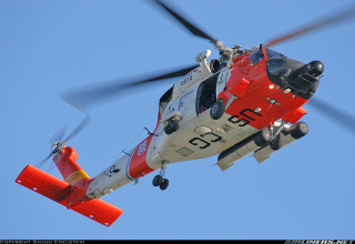 Red white helicopter blue sky - a propeller free wallpaper