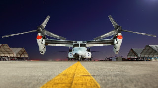 Large airplane runway night time 2 - the light free wallpaper