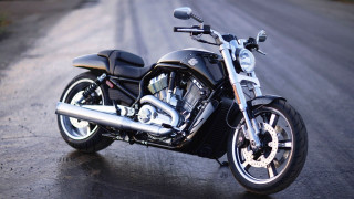 Black motorcycle wet road forest - wet free wallpaper
