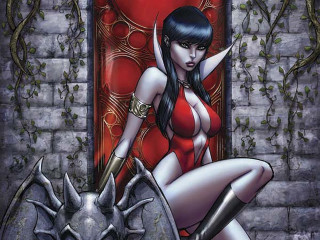 Woman red dress red chair - a red door free wallpaper