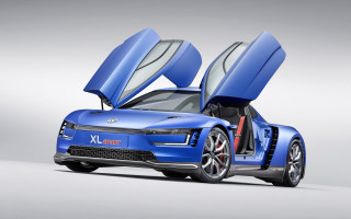 Blue car doors open hood - its door free wallpaper
