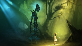 Girl forest creepy creature light - her free wallpaper