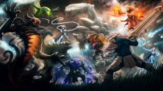 Group people field monster background 2 - brom free wallpaper