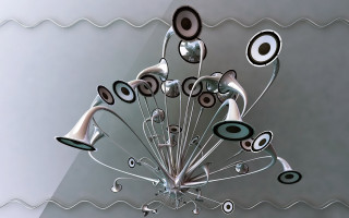 Artistic abstract kinetic sculpture string - ray free wallpaper