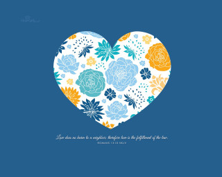 Heart flowers bible verse love - a silk screen free wallpaper