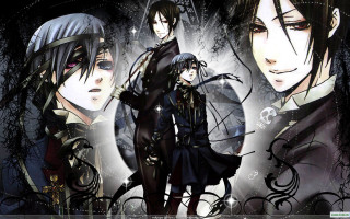 Anime characters group dark background 2 - a group of anime characters free wallpaper