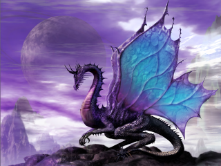 Dragon blue wings rock purple - dragon art free wallpaper