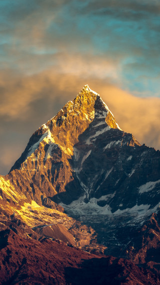 Mountain snow peak clouds bird - the foreground free wallpaper