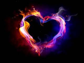 Heart flames smoke black background - alison kinnaird free wallpaper