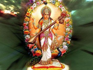 Woman guitar book flowers peacock - the other side free wallpaper
