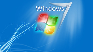 Blue background windows7 logo water - the word window 7 free wallpaper