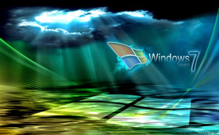 Computer screen windows7 logo sky 2 - dark background free wallpaper for desktop