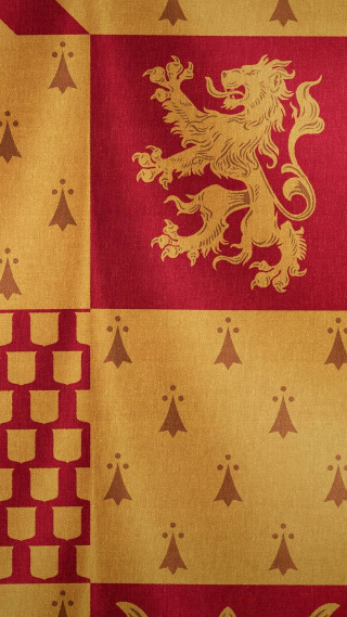 Red gold flag lion castle - renaissance free wallpaper