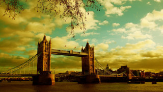 Bridge sunset water cityscape pagoda - christopher wren free wallpaper