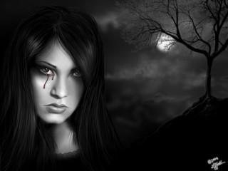 Woman blood tree full moon - a full moon in the sky free wallpaper