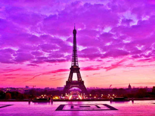 Eiffel tower purple sky city - paris school free wallpaper