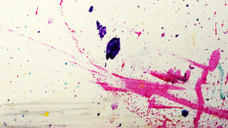 Paint splattered art black bird - watercolor free wallpaper