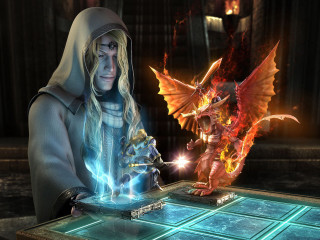 Man hooded jacket playing game - glowing free wallpaper