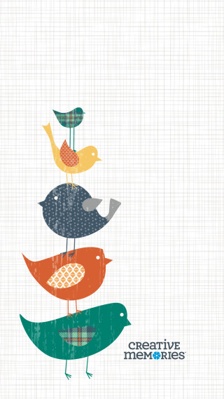 Birds stack geometric abstract storybook - bird free wallpaper