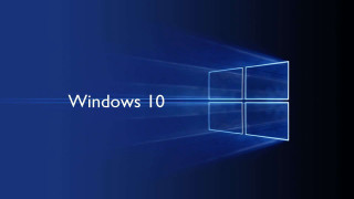 Blue background windows 10 logo - purism free wallpaper
