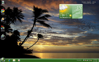 Desktop sunset palm trees clock - the screen free wallpaper