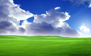 Green field blue sky clouds 4 - a green field free wallpaper
