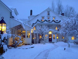 House lights snow night snowground - evgeny lushpin free wallpaper