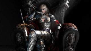 Woman white dress sitting chair 5 - her hand and a helmet free wallpaper